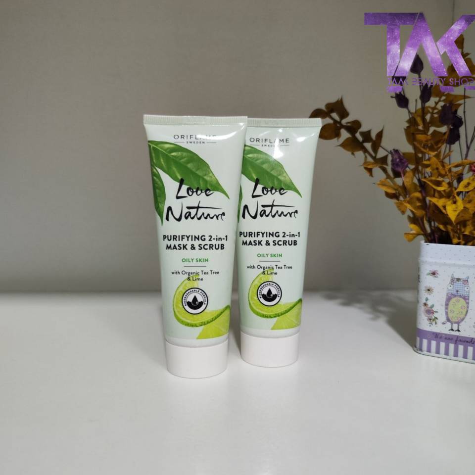 ماسک اسکراب لیمو و چای لاونیچر اوریفلیم LOVE NATURE Oriflame