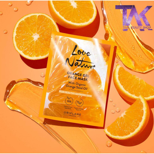 ماسک صورت ژل پرتقال لاو نیچر با روغن ارگانیک دانه پرتقال/ برای داشتن پوستی سالم و درخشان